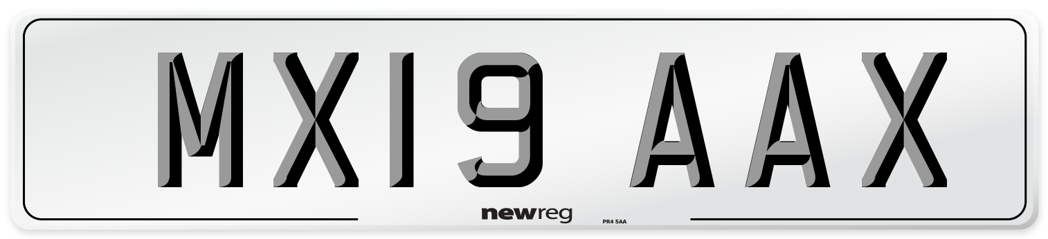 MX19 AAX Number Plate from New Reg